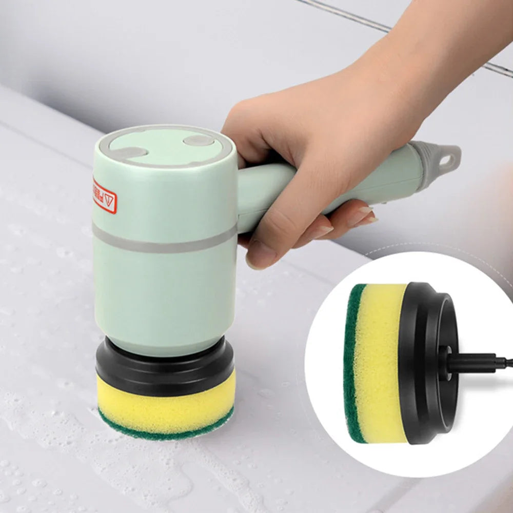 Electric Cleaning Brush Scrubber – USB Rechargeable 3-in-1