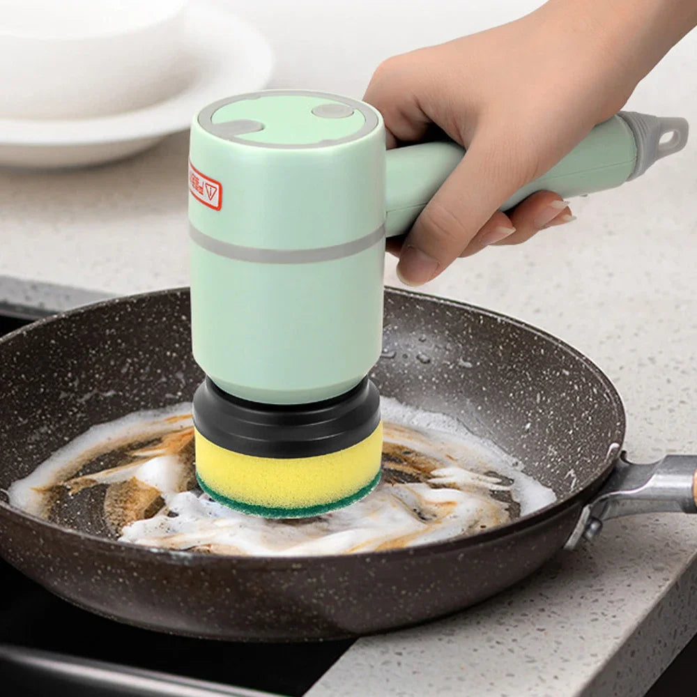 Electric Cleaning Brush Scrubber – USB Rechargeable 3-in-1